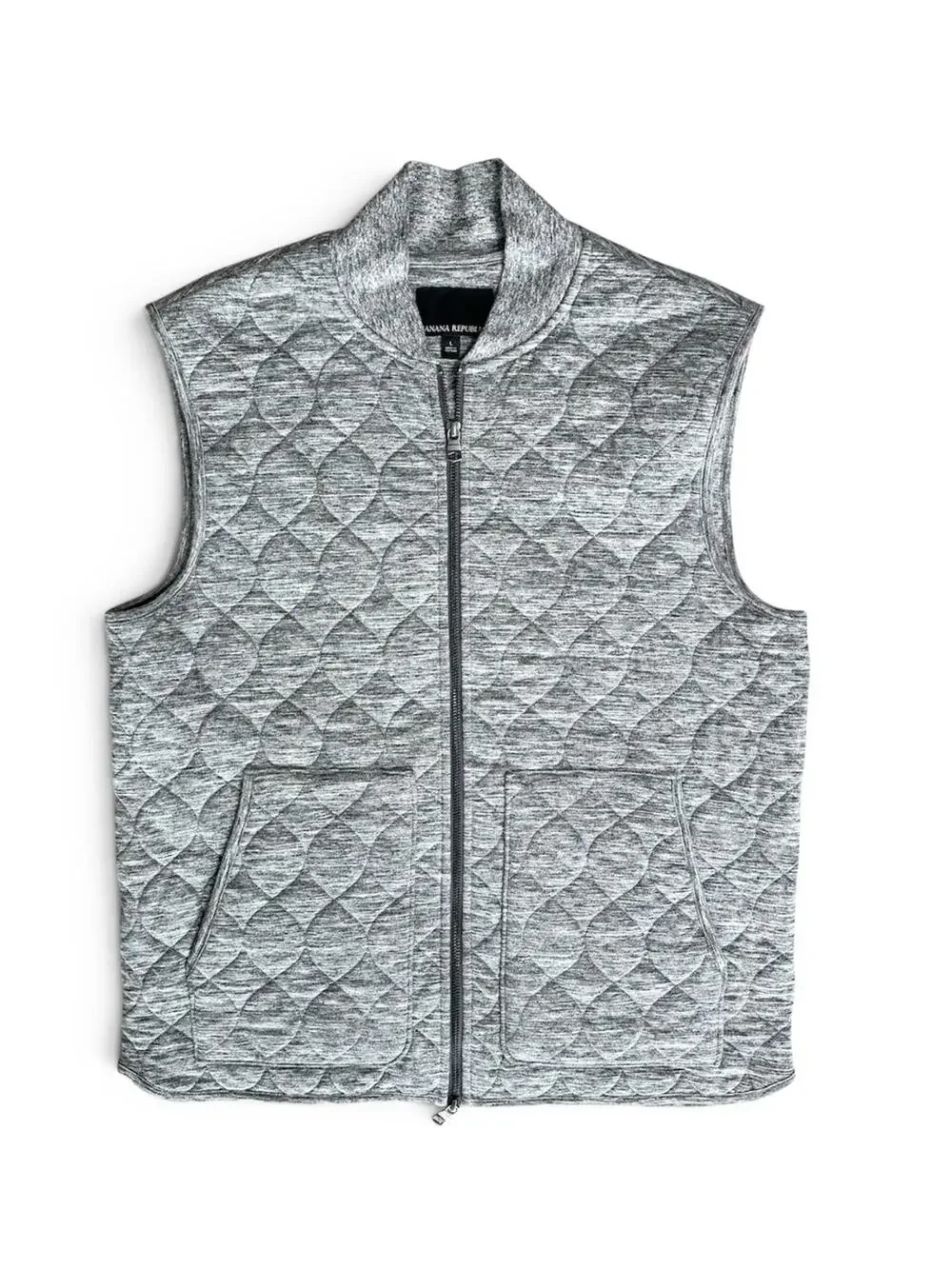 BANANA REPUBLIC Men’s Heather Gray Quilted Sleeveless Vest